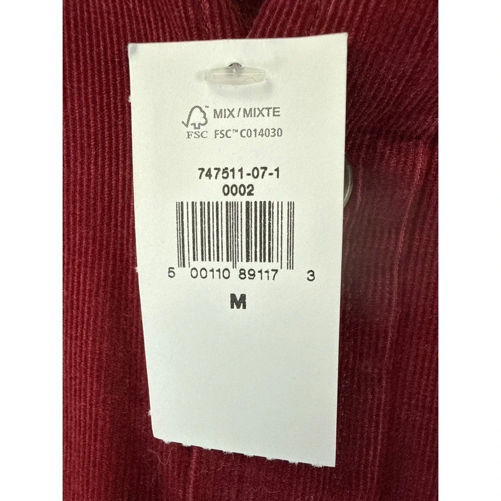 Banana Republic Corduroy Shirt Mens M Burgundy Slim Fit Fine Wale Hipster NWT